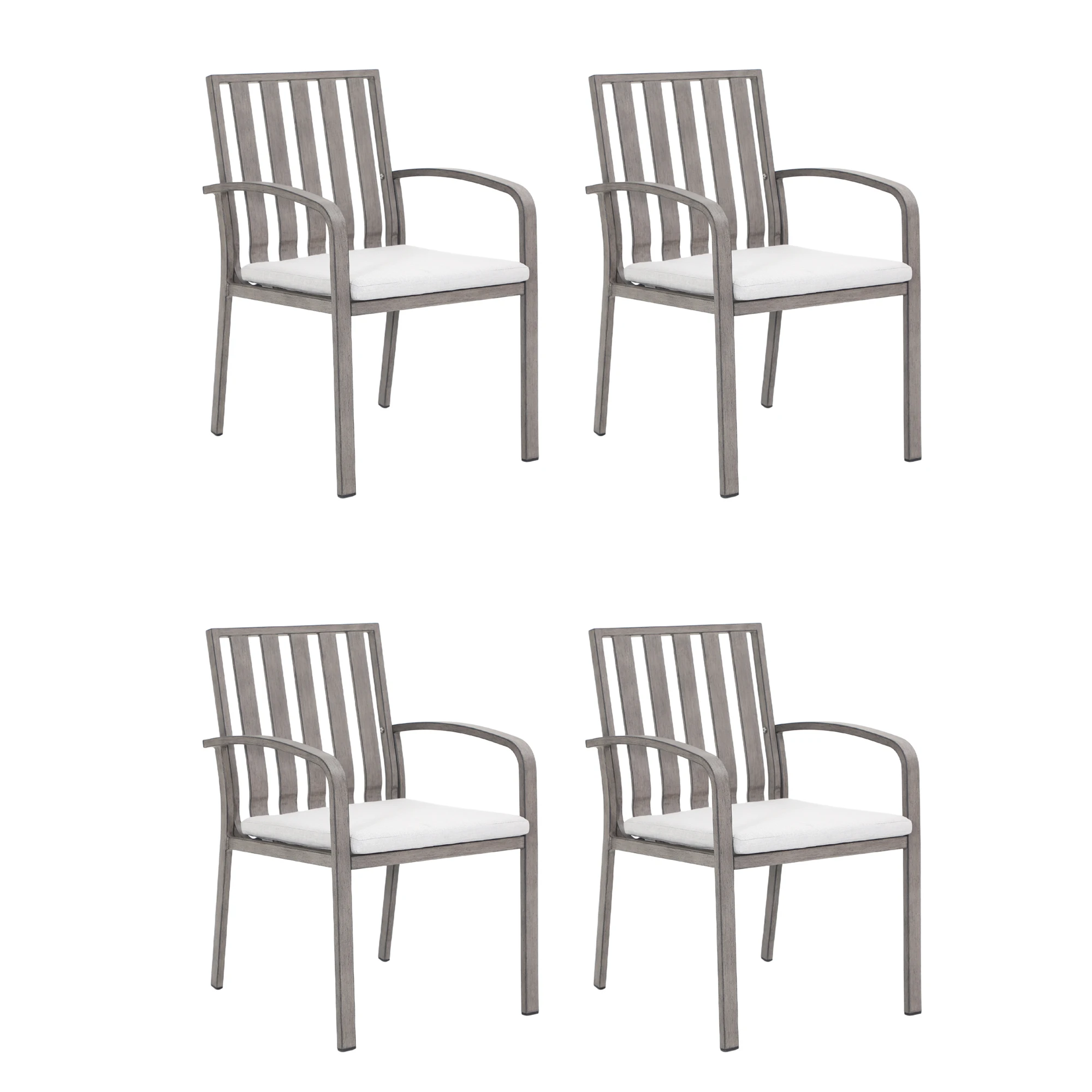 

4 Pcs Portable Aluminum Frame Garden Chairs with Removable Cushions for Bedroom Park Outdoor Patio Courtyard Farmhouse Backyard
