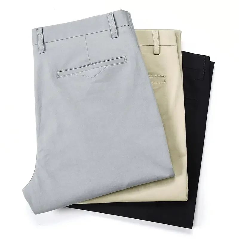 

2026 Cotton Straight Loose Casual Trousers Large Size Fashion Men's Business Suit Pants Men's Pants