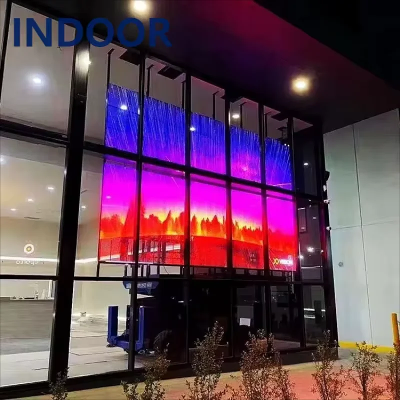 2025 Latest LED Indoor Transparent Ice Curtain Display Screen P3.9-7.8 High Refresh High Pixel Full Color LED Display Screen