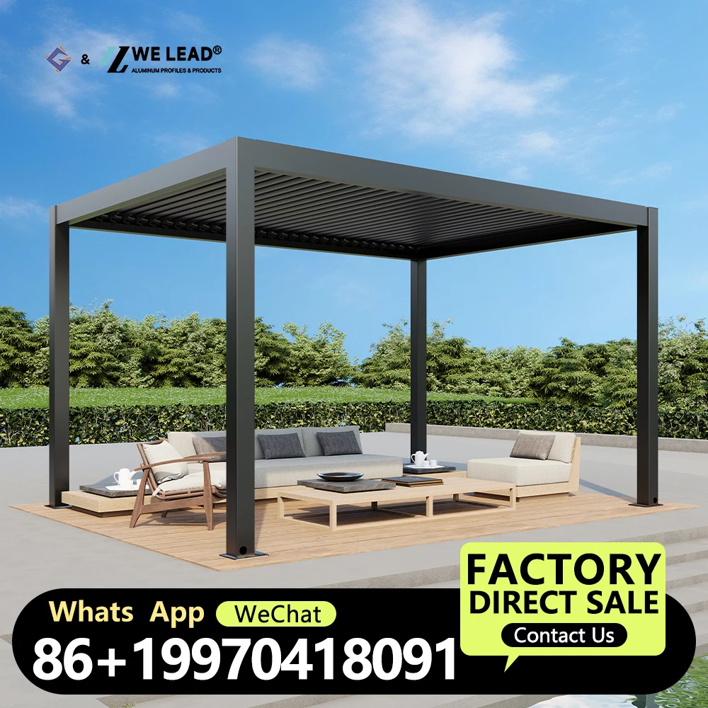 

Современный дизайн, биоклиматическая крышка для тента, водонепроницаемая крыша жалюзи, уличная алюминиевая электрическая беседка, алюминиевое наружное решение