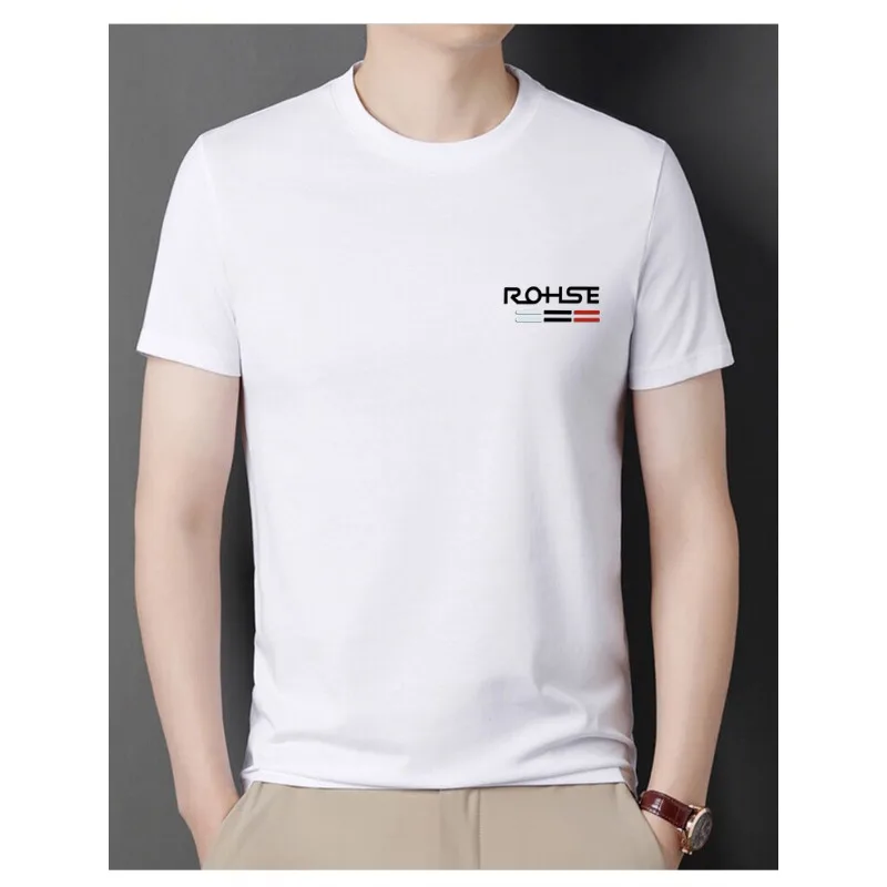 High Quality 2024 New Round Neck Casual Versatile Breathable Pure Cotton Short Sleeved T-shirt