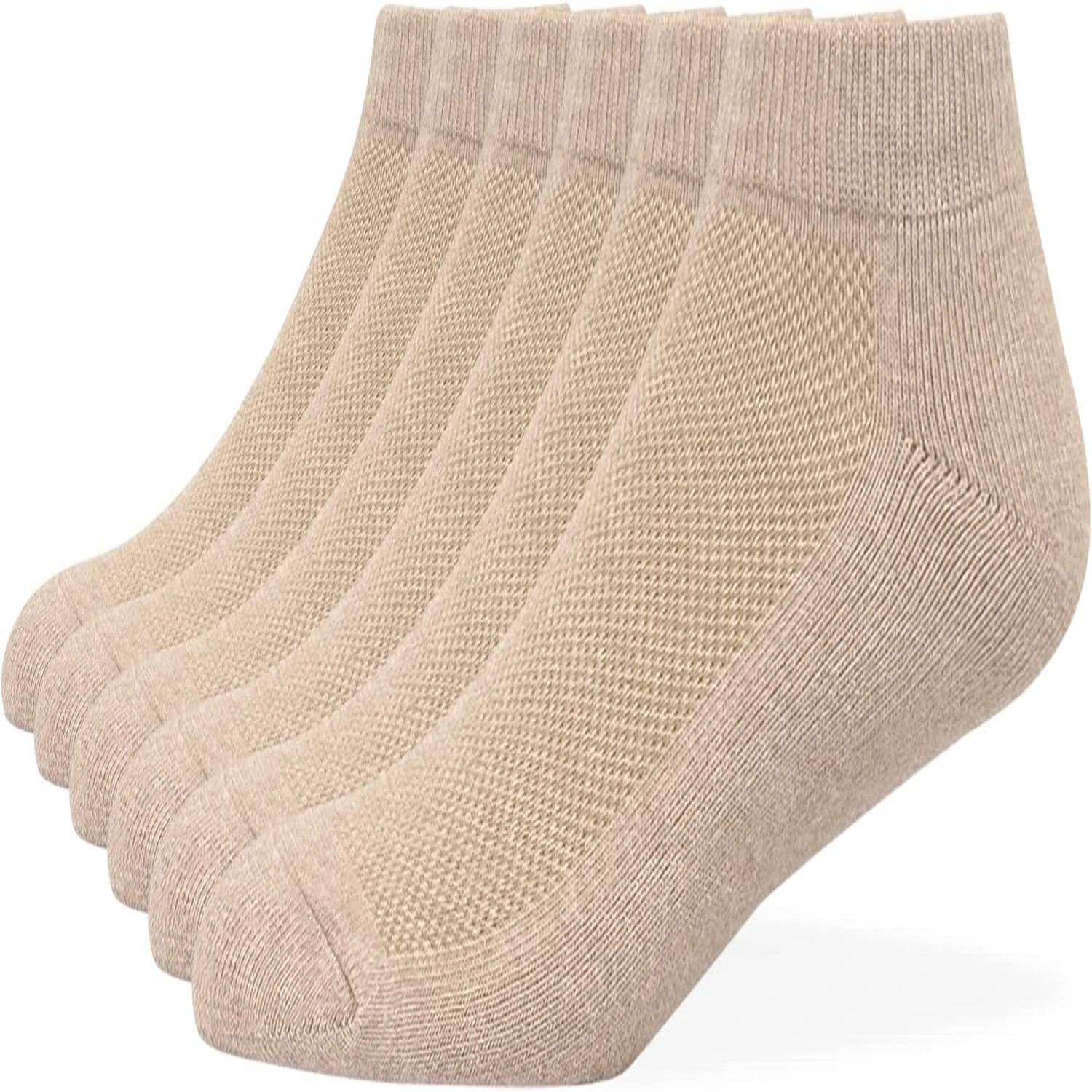 High-Performance Men's Tan No-Show Socks - Durable, Comfortable, and Moisture-Wicking with Long-Lasting Cushioning. Ultimate Sup