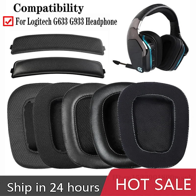 G 633 G 933 Ear Pads For Logitech G633 G933 Headphones Replacement Foam Earmuffs Cushion Accessories Earpads High Quality