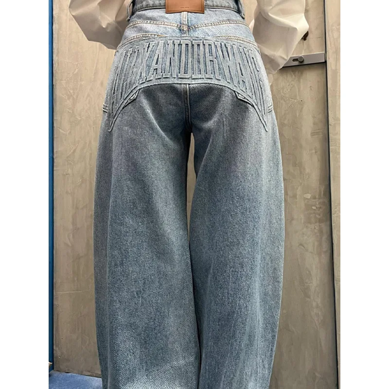 الخريف الشتاء المرأة الأمريكية الرجعية الدنيم السراويل Y2K الرجال واسعة صالح فضفاض جان اليابانية Harajuku الأزرق جان الشرير المد أمي جان