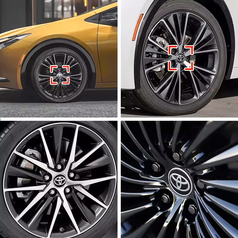4 قطعة محور عجلات السيارة مركز قبعات حافة يغطي لتويوتا كورولا بريوس يارس Rav4 CHR Aygo هايلكس رايز كامري سيينا فينزا أكوا أفالو