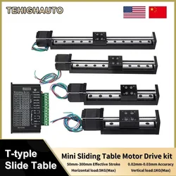 Tavolo scorrevole motorizzato asse XYZ Binario di guida lineare tipo T Fase CNC Mini tavolo scorrevole Kit di azionamento motore Chiusura lineare elettrica