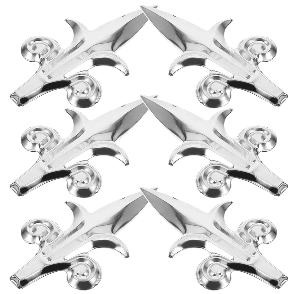 

6 Pcs Fence Decorations Pointed Shape Finials Garden Yard Metal Post Finials 201 Stainless Steel Gate Enhance Security Privacy