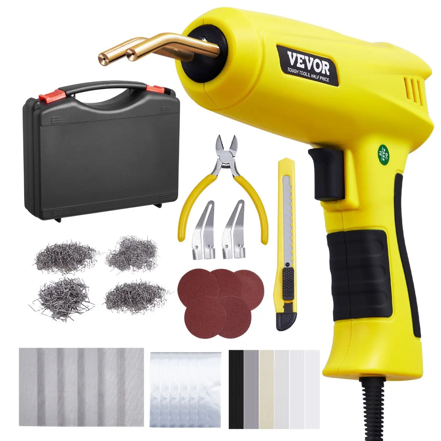 

Plastic Welder 220W Plastic Welder Gun Kit with 800 Staples & 56 Rods