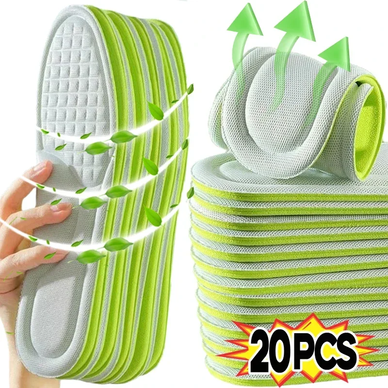 Plantillas ortopédicas de espuma viscoelástica suave Unisex, plantilla desodorizante, zapatos deportivos, absorbe el sudor, accesorio antibacteriano