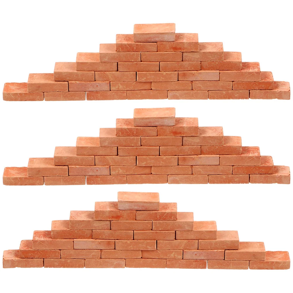 150 Pcs Simulated Brick Landscape Accessories Bricks Play Props Decor Building Blocks Small DIY Fake Miniature Wall Clay Toy