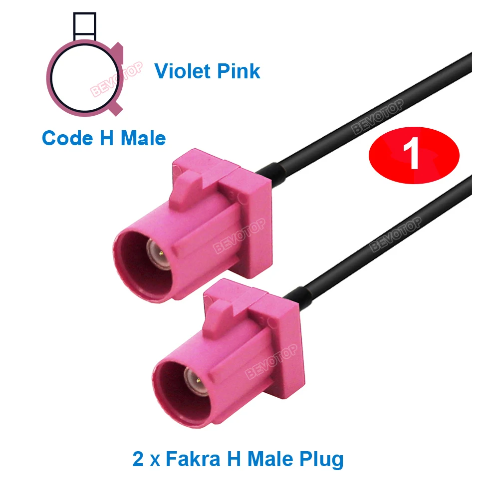 RAL4003 Violet Pink Fakra H Male Female RG174 Pigtail for GPS Navigation Extension Cable Fakra Jumper Customized 10CM~20M