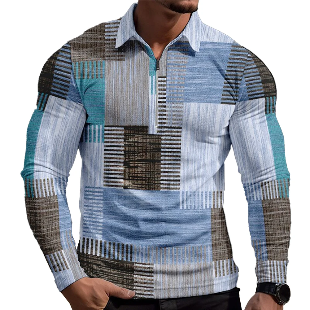 T-Shirt Muscle Tops Shirt Travel Two Tone Wedding Formal Long Sleeve Mens Party/Cocktail Workwear Zip Business