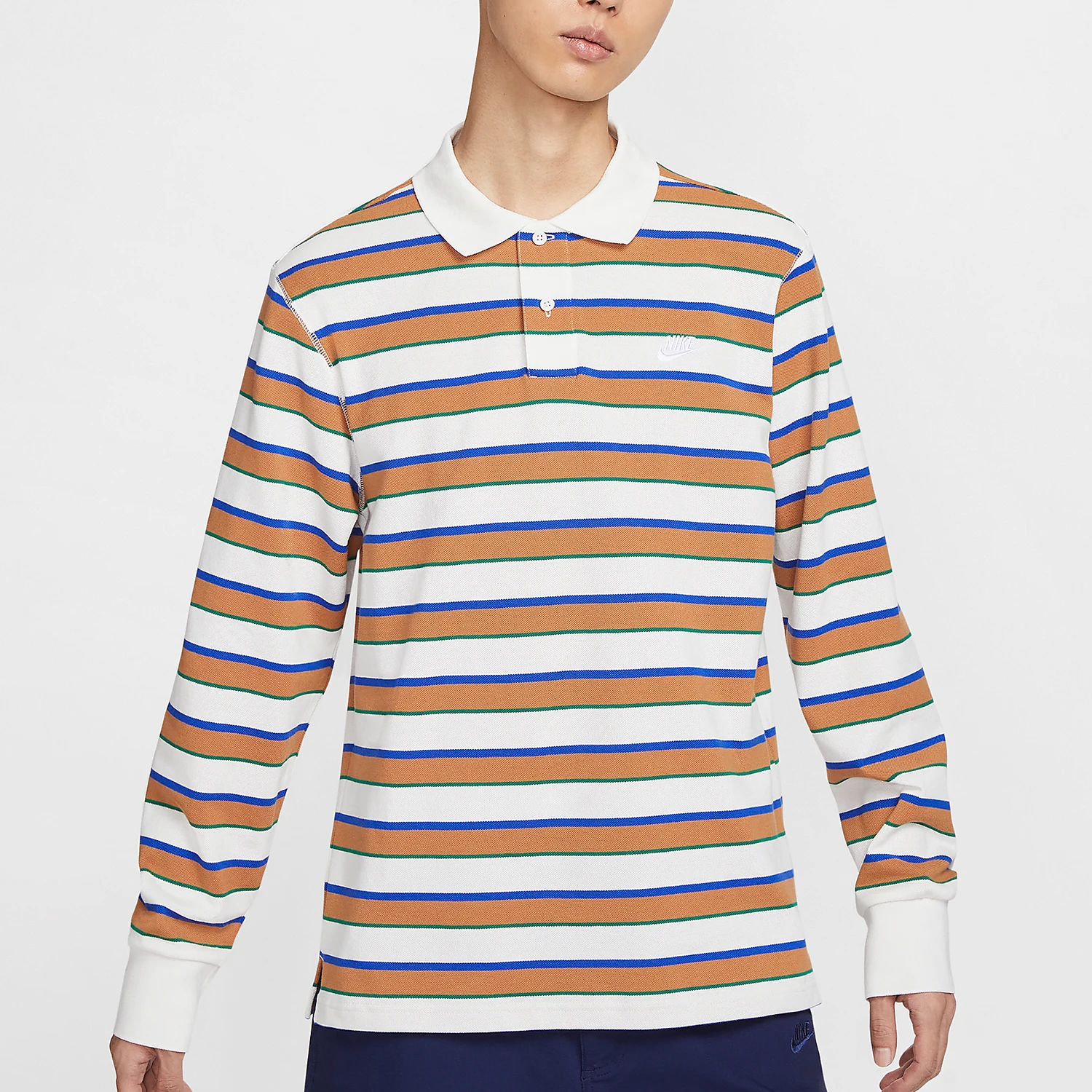 

Nike Official Genuine Club Мужская уличная повседневная полосатая теплая футболка с длинным рукавом FZ0824-133