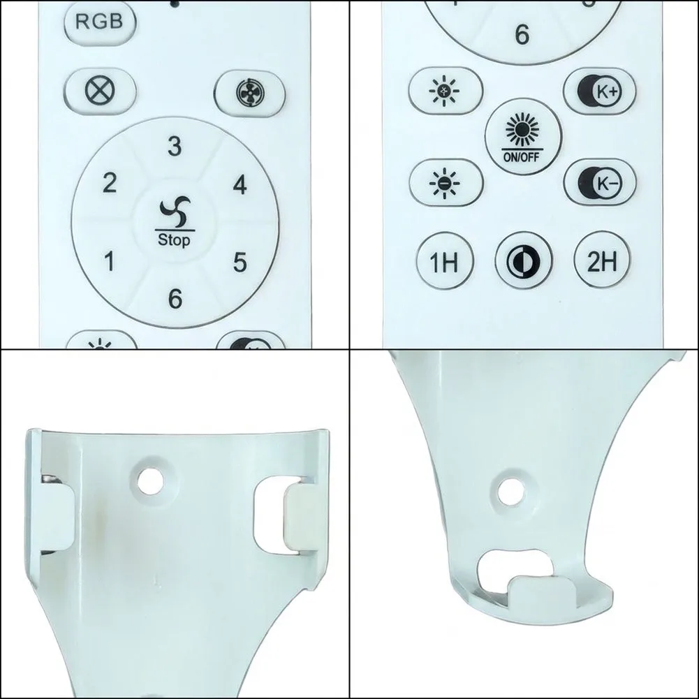 2.4G RF Remote for Ceiling For Fan Light Systems 6 For Fan Levels Infinite Dimming For RGB Color Control 8-20 Meter Range White