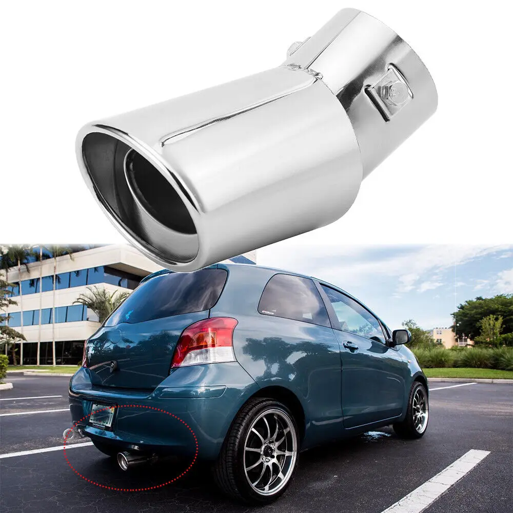 LAICY For Toyota Yaris 2004-2021 Stainless Steel Car Rear Exhaust Pipe Tail Muffler Tip Universal Car Exhaust Pipe Accessories