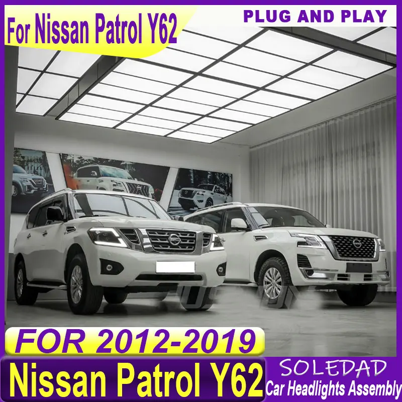 Car Accessories For Nissan Patrol Y62 Headlights 2012-2019 Front Head Lights Lamp Upgrade Plug And Play LED Headlamp