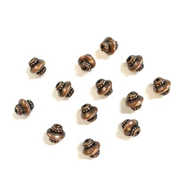 50pcs 7mm Dull Copper-tone Pulley Spacer Beads H2194 Beads for Jewelry Making