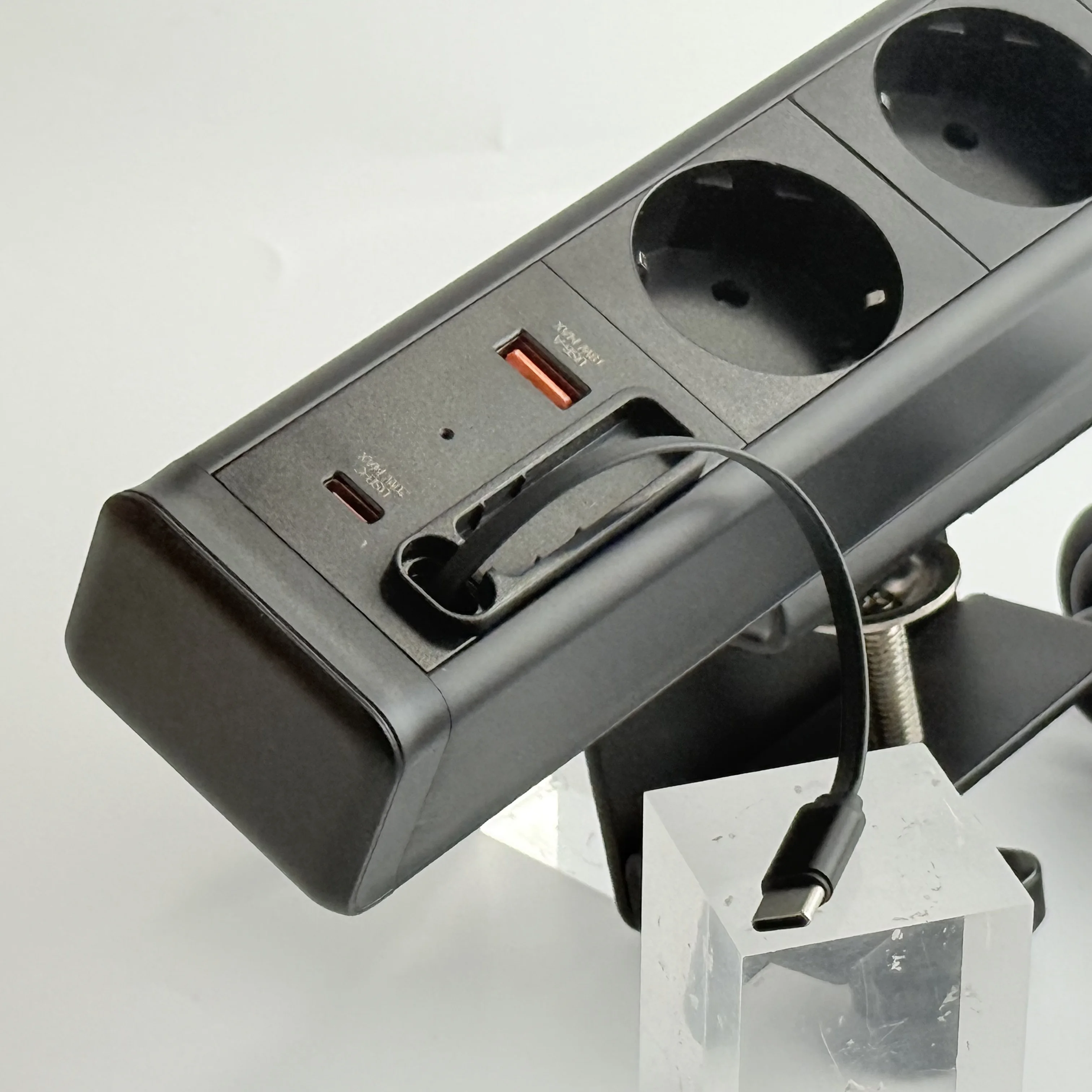 Hot Trending Conference Table Power Outlet with 3 UK Plugs PD18W Overload Switch Surge Protection Clamp Desk Socket