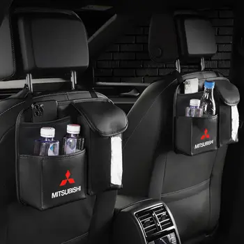適用於三菱 EVO L200 Space 9 Star Lancer ASX Colt 的汽車標誌座椅靠背收納袋多功能皮革收納配件 12 最佳銷售 三菱藍瑟 Evo 9 - №11