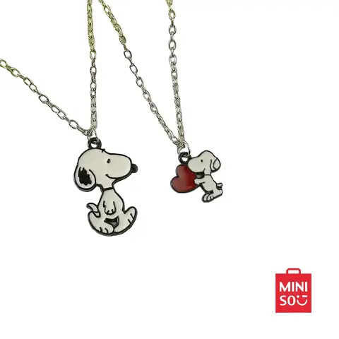 Colar criativo de desenho animado Snoopy Kawaii para homens e mulheres, casal melhor amigo, corrente de suéter estilo pai-filho, presente infantil