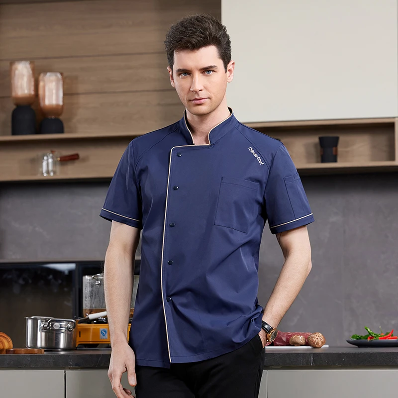 High Quality Chef Uniform for Men Women Short Sleeve Kitchen Jacket Restaurant Bakery Workwear Chef's Coat Waiter Work Shirt