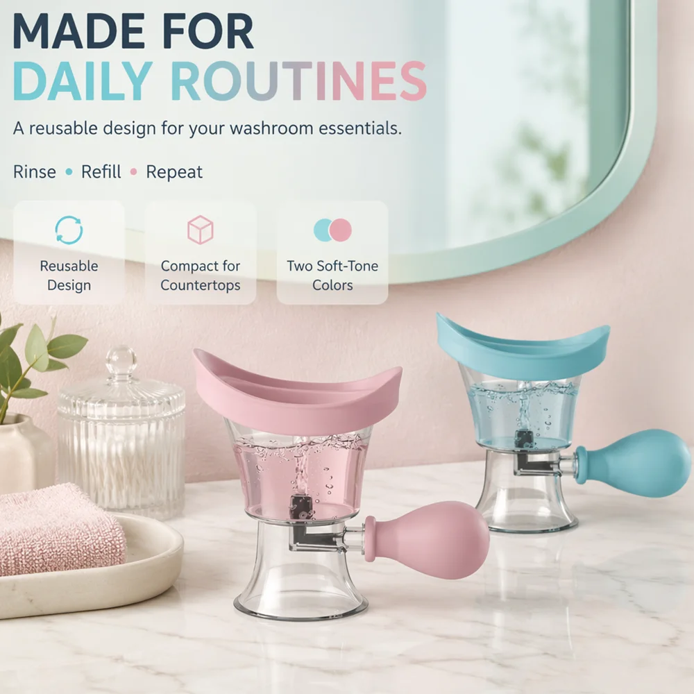 1Pcs Eye Wash Cleaner, Used for Eye Care, for Cleaning the Eyes, Reusable Soft Eye Wash Cup for Men and Women, Pressure Eye Wash Cup - Manual Air Pressure Eye Wash Cup, Suitable for Ten Types of Holiday Gifts