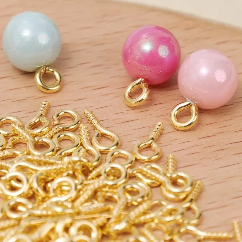 DIY Tiny Eye Pins Mini Eyelets Screw Threaded Hook Eyepins Jewelry Making Accessories Tools Gifts Ornaments Findings 2 Sizes