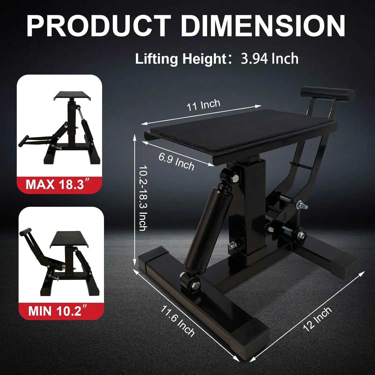 Dirt Bike Stand,Adjustable Height Motorcycle Stand Lift with 440Lbs Capacity,Quick Lift for Dirt Pit Bike Repair&Maintainance(Bl