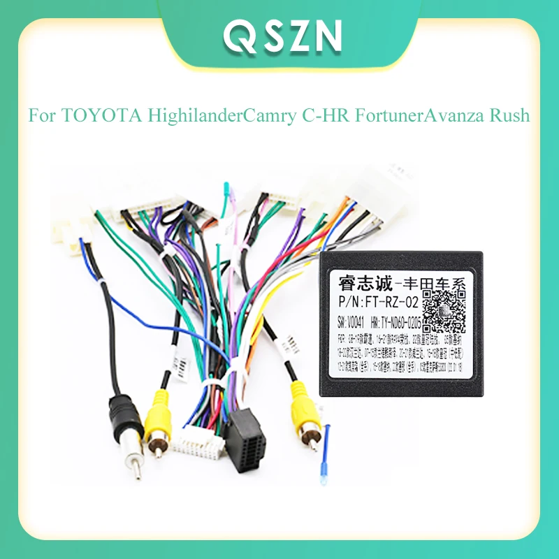 

car radio cable adapter FT-RZ-02 For Toyota TOYOTA Highilander Camry C-HR Fortuner Avanza Rush Wiring Harness Power Cable