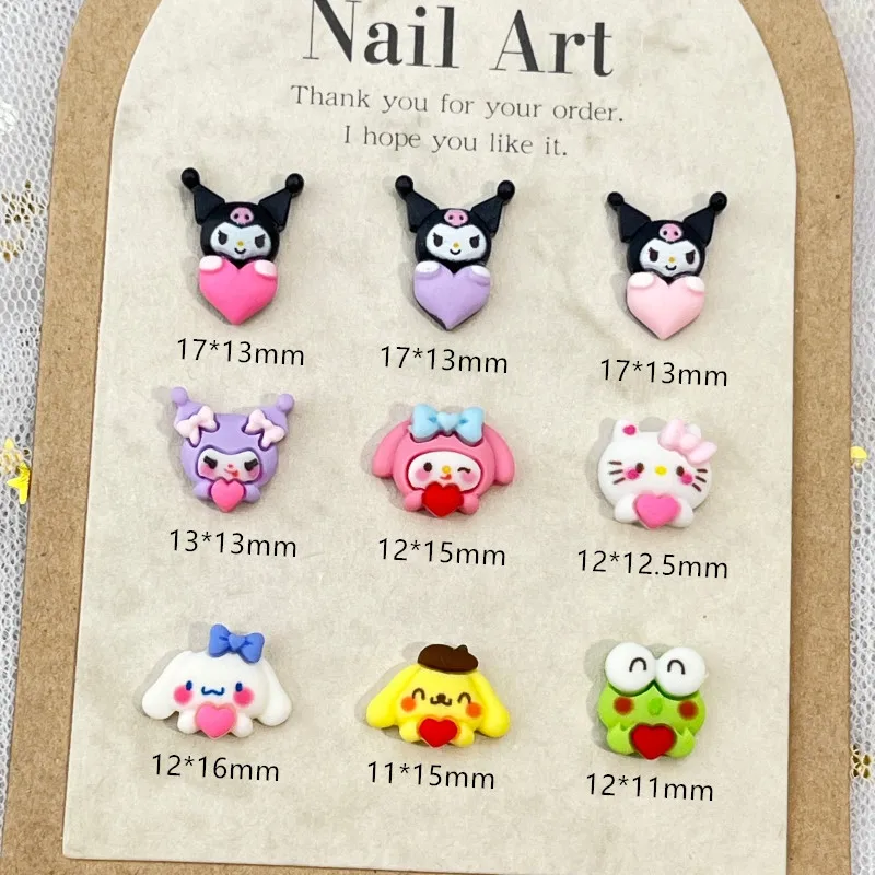 

20Pcs DIY Nail Art Kit with Cute Cartoon Characters Resin Drill Nail Decorations in Assorted Colors