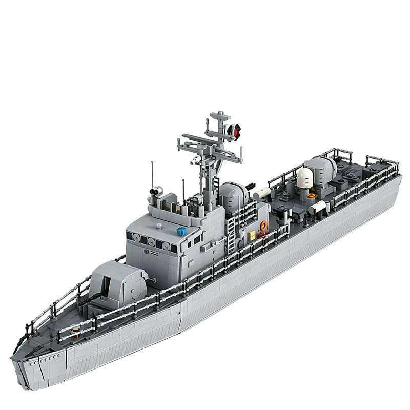 High-Speed Missile Boat Model MOC Building Bricks War Equipment Modular Technology Gifts Holiday Assemble Children Toys Suit