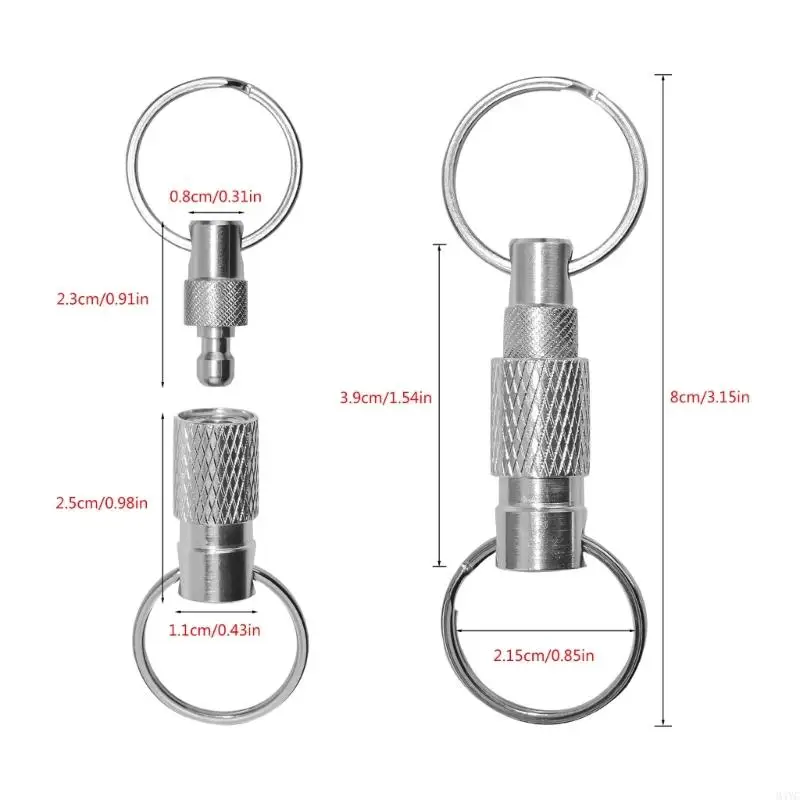 Accessoire clés M4YC séparez les clés trousse trousse clés en métal détachables séparables anneaux doubles pour les les