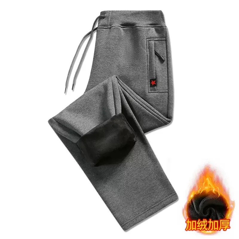 الخريف والشتاء موضة جديدة الاتجاه زائد سماكة الدافئة الصوف السراويل للرجال فضفاضة الرياضة مريحة كبيرة الحجم السراويل M-5XL