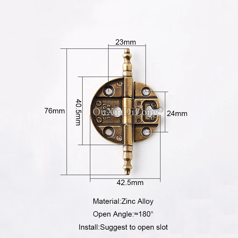 الرجعية 4 قطعة الأثاث المعدني العتيقة مفصلات خزانة خزانة المطبخ خزانة الأبواب مفصلات الخشب علبة هدية صندوق مفصلات + مسامير