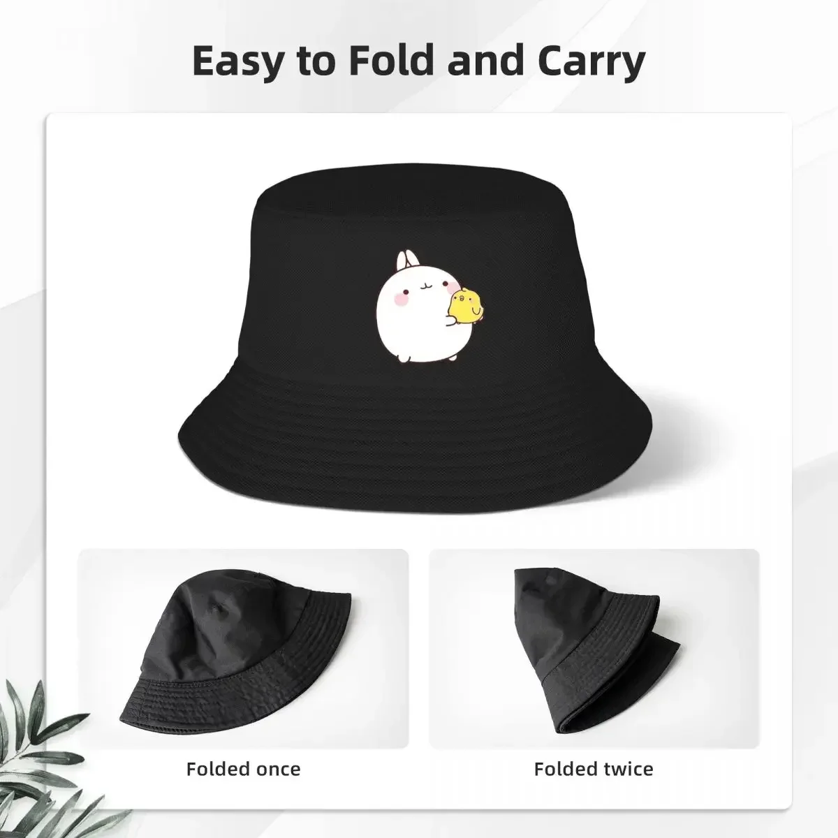 Molang Bucket Hats Panama For Kids Bob Hats Hip Hop Fisherman Hats Summer Beach Fishing Unisex Caps