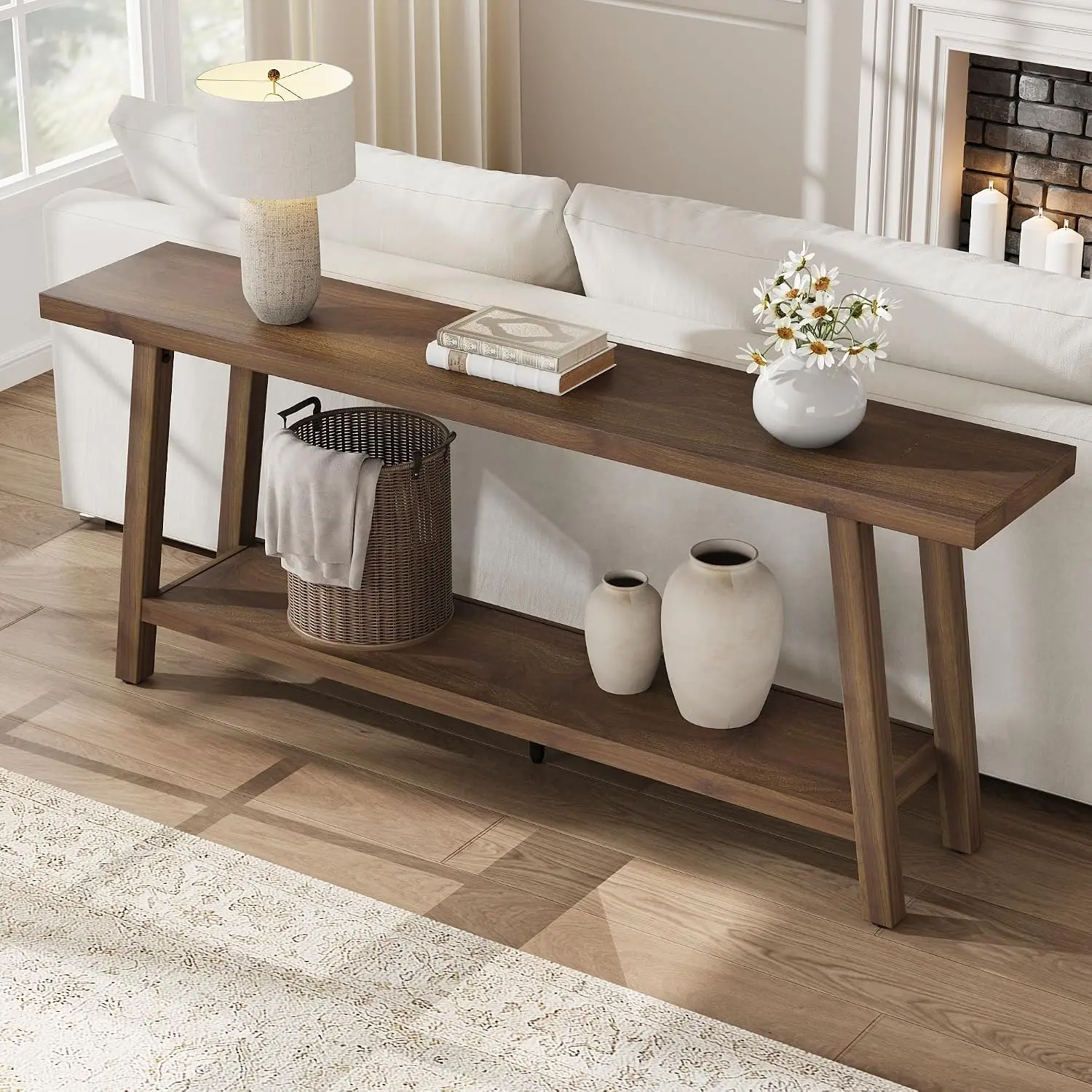 Extra Long Farmhouse Console Table 70.87