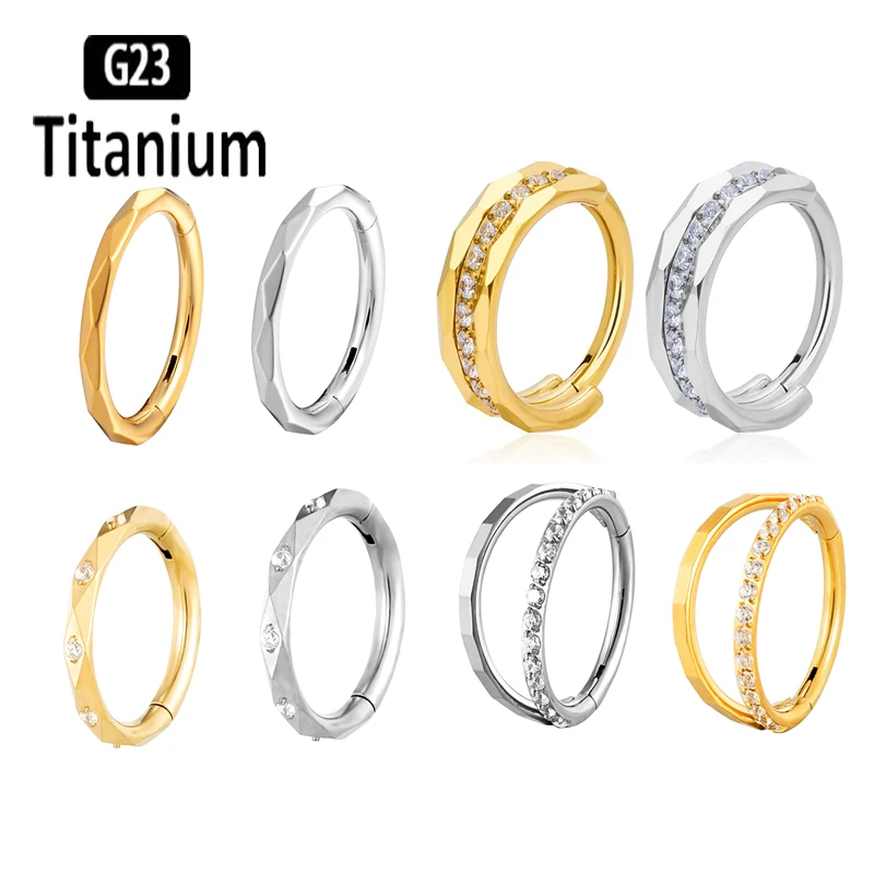G23 Titan-Piercingringe in Unregelmäßiger Form, Hochwertige Nasenringe, Clicker Septum-Ohrringe, Rook Helix Ohrpiercing Körperschmuck