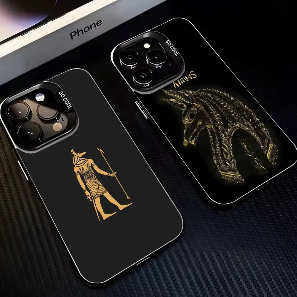 

Anubis Ancient Egyptian God Phone Case For iPhone 16,15,14,13,12,11,Mini,Pro,MAX Black Matte Shockproof Cover