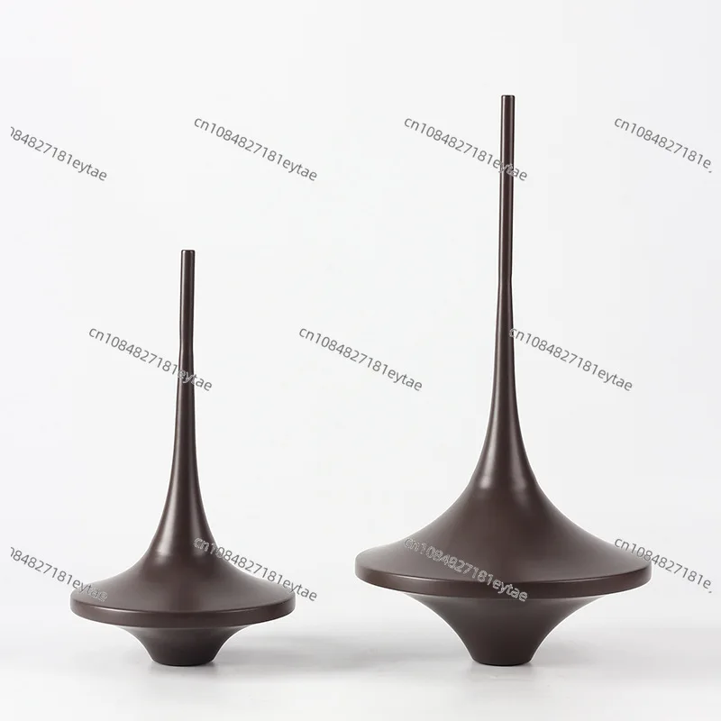 Geometric Long Rod Spinning Top Metal Craft, Roundness Decorative Figurine, Home Decor Accessory