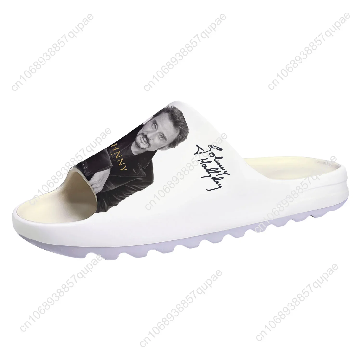 Johnny Hallyday Rock Singer Soft Sole Sllipers Home Clogs Mens Womens Teenager Custom Made Sandals Water Shoes On Shit  Step in