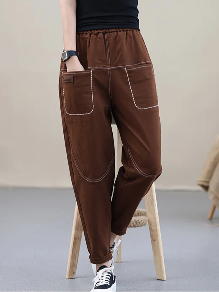 Max LuLu Korean Black Loose Casual Harem Pants 2021 Autumn Fashion Women Elastic Vintage Trousers Female Solid Color Pantalons