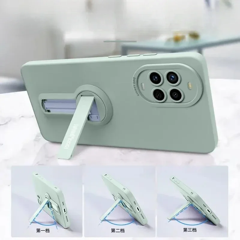 Invisible Bracket Stand Holder Case for Huawei Nova13 Pro Liquid Silicone Soft Shell for HUAWEI Nova 13 13Pro Back Cover Funda