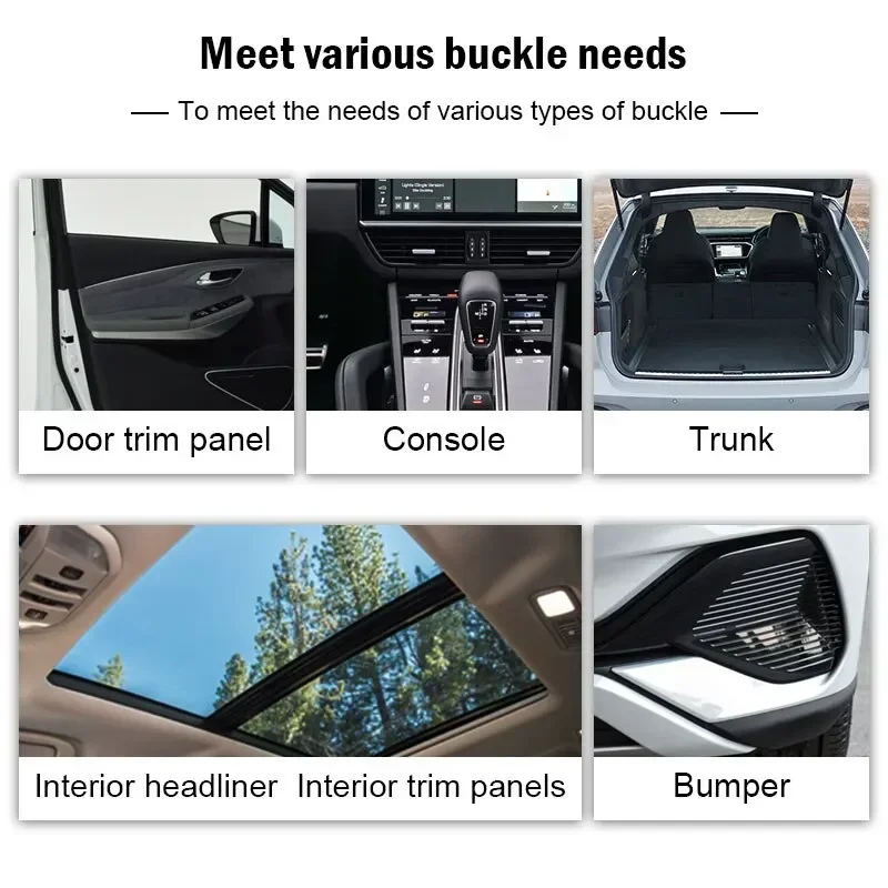 Automotive Hybrid Buckle, 50 or 100 Pcs Plastic Universal Door Panel Bumper Interior Leaf Panel Fixing Buckle Mixed Kit