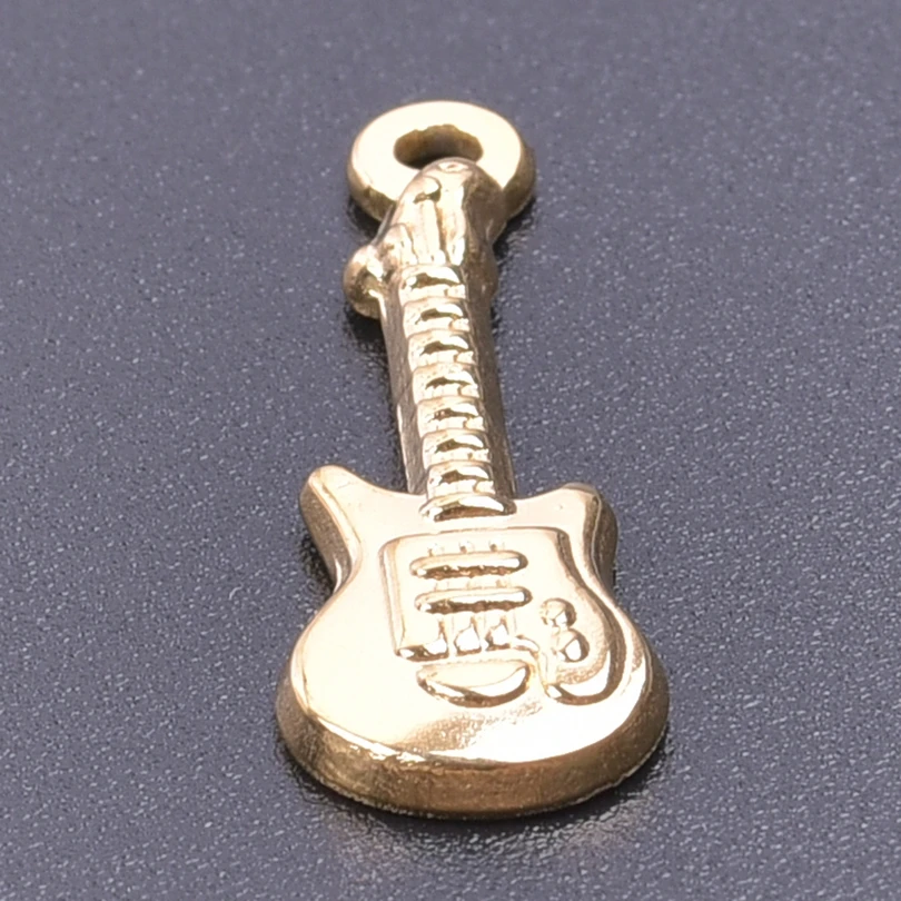 5pcs Cute Stainless Steel Guitar Charms Pendant For Jewelry Making DIY Jewelry Necklace Bracelet Findings Accessories Materials