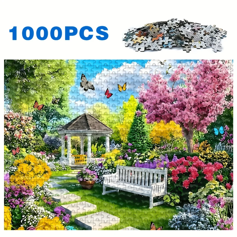 500/1000/1200/2000pcs Artistic Scenes Puzzle Collection, Garden/Island/Teacup/Antique Shop, Premium Paper Jigsaw Gift