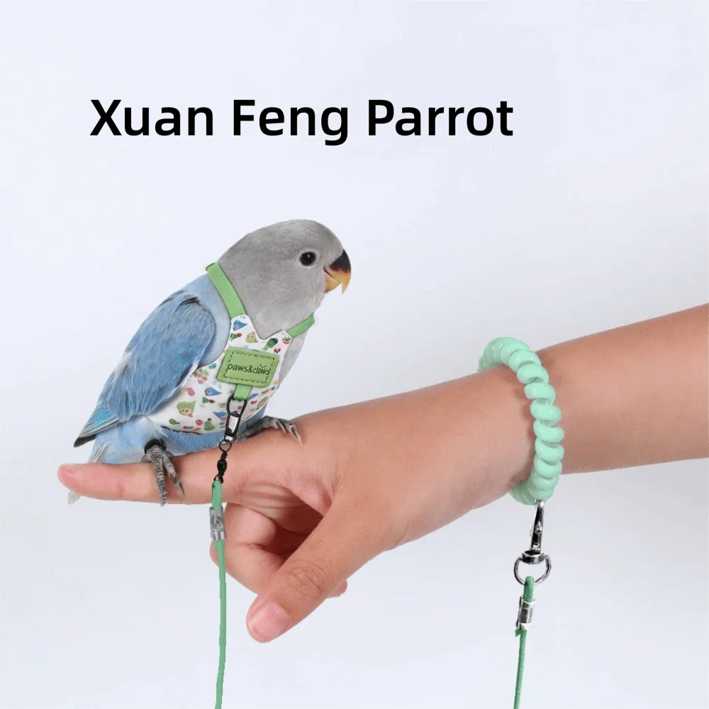 New Breathable Parrot Flying Harness Adjustable Anti-Bite Bird Flight Suit Comfortable Parrot Flight Harness Small Parrots