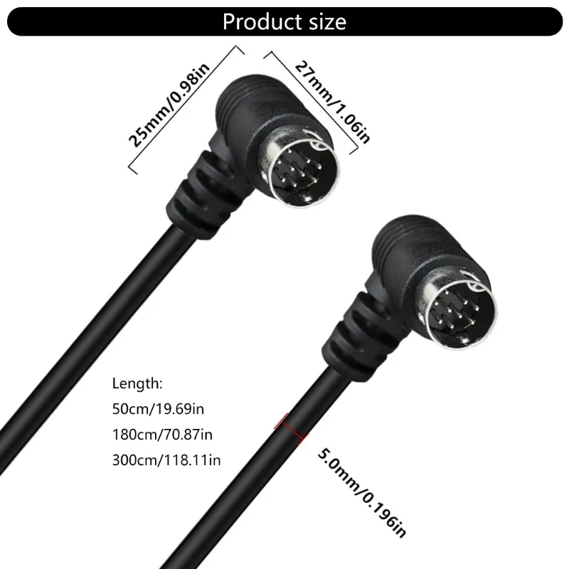 9 إبرة 9Pin S-video Mini Din محول تمديد كابل خط مستقيم/الكوع S فيديو 9P 9Pins Mini DIN سلك كابل الفيديو