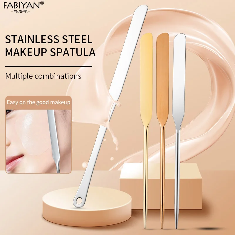 Espátula de mistura de maquiagem em aço inoxidável, haste de mistura, espátula de cosméticos, base, creme, ferramentas de mistura