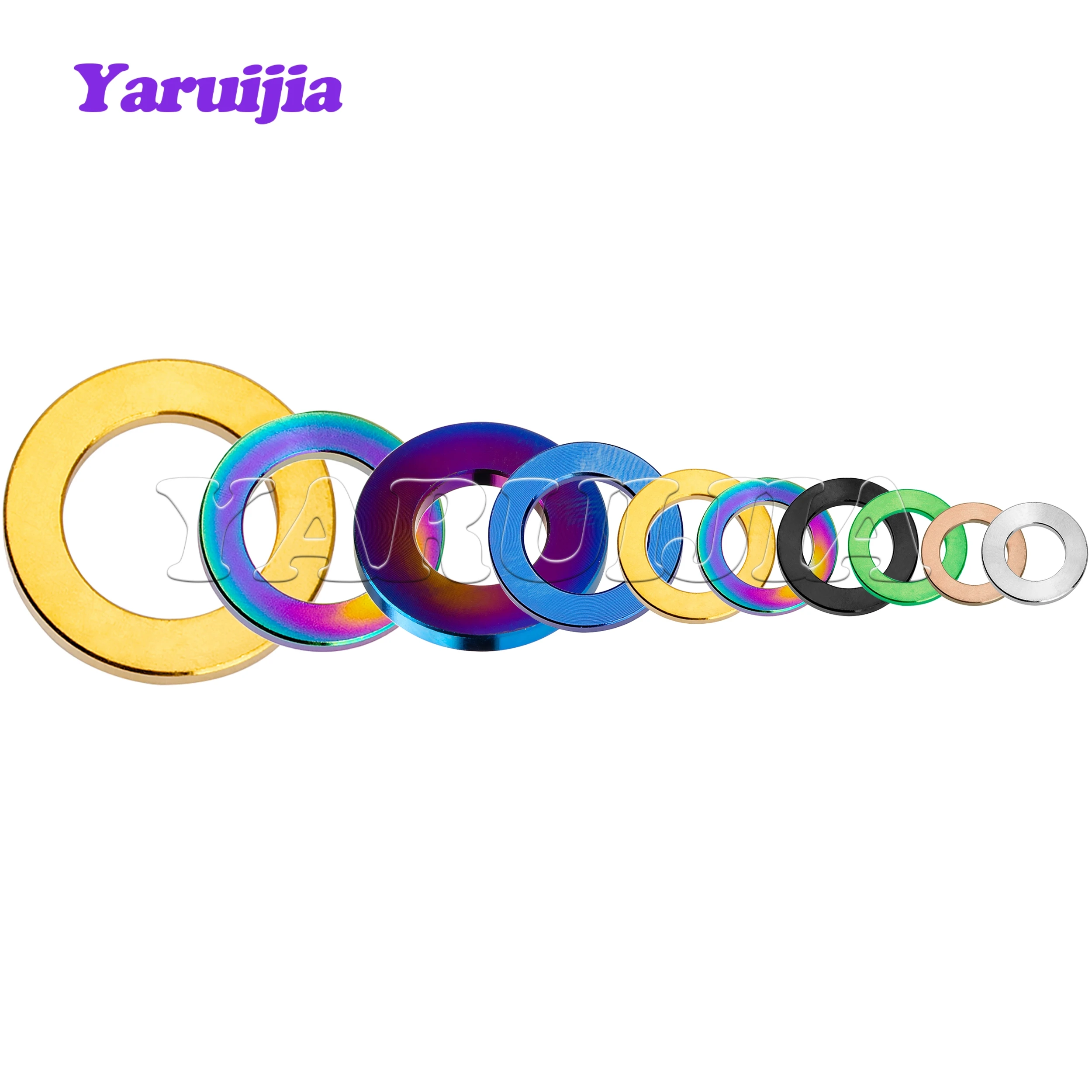 Yaruijia Titanium M3/M4/M5/M6/M7/M8/M10/M12/M14 Titanium Spacer Washer for DIN912 Bolt Screw Bicycle Motorcycle Parts