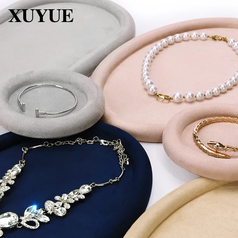 Jewelry Tray Jewelry Watch Pallet Plush Leather Round Bracelet Necklace Ring Bracelet Display Watch Pallet